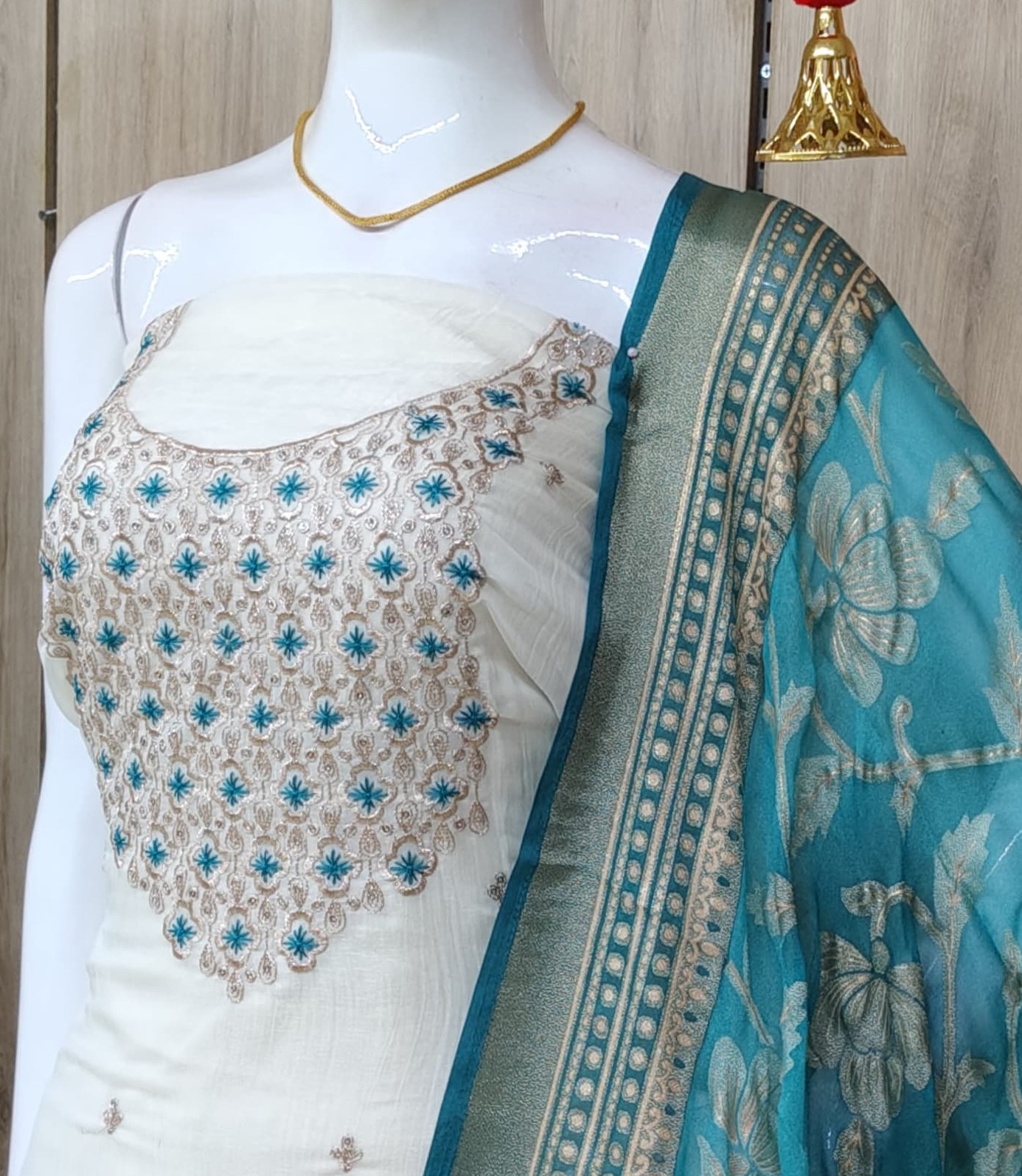 Unstitched Party Wear Churidar Materials Set DC590-07