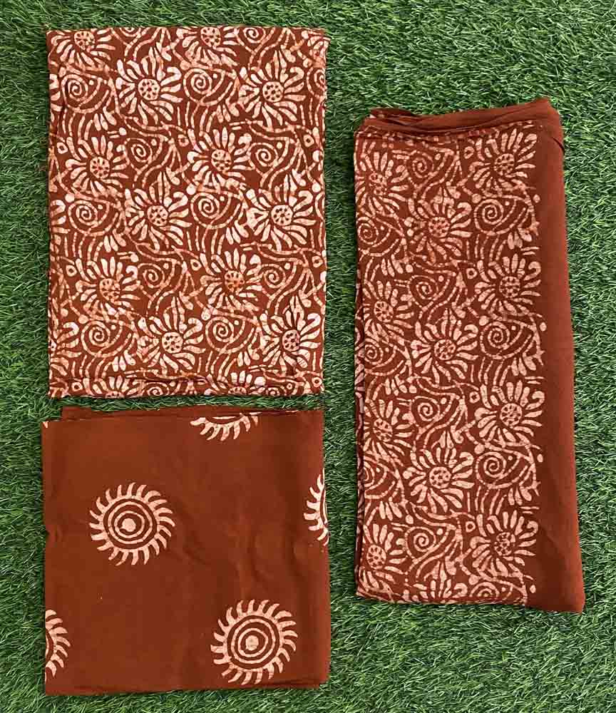 Unstitched Rayon Churidar Materials with Batik Print DC600-09