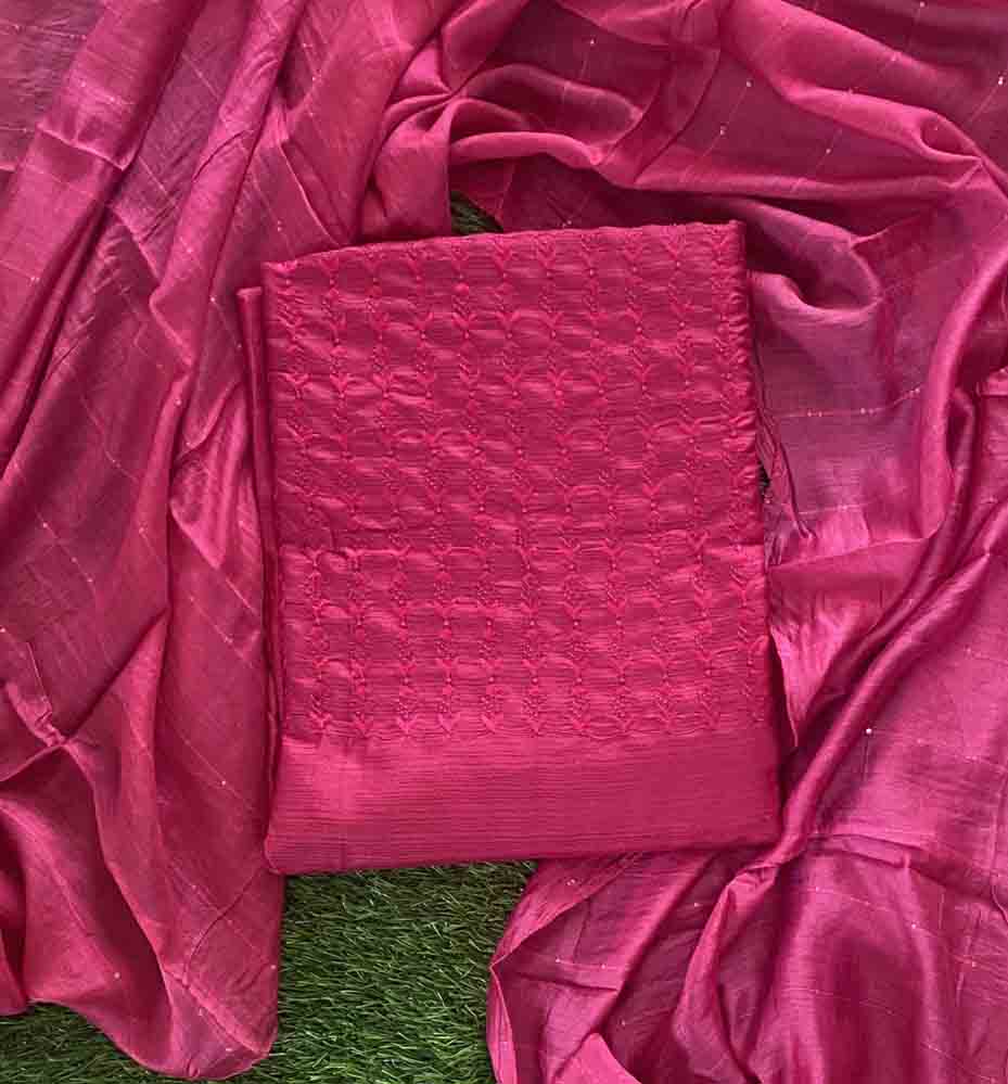 Daily Wear Semi Silk Churidar Materials Set (Unstitched) DC632-07