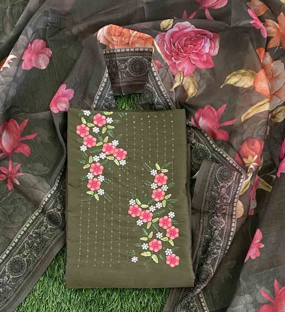 Unstitched Semi Silk Churidar Material Set DC619-02