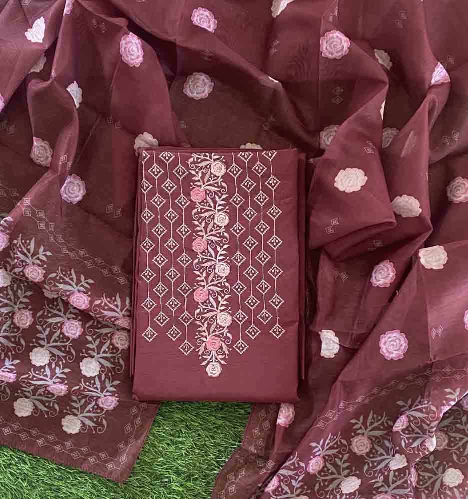 Daily Wear Semi Silk Churidar Materials Set (Unstitched) DC637-03