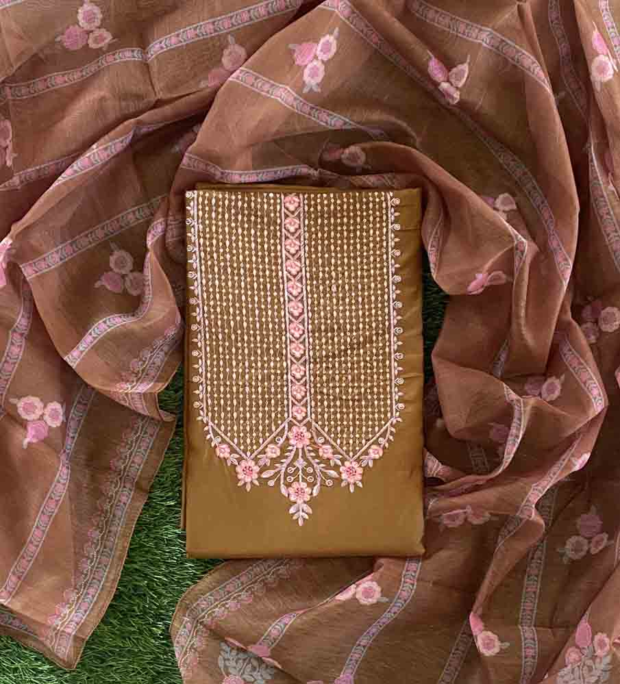 Daily Wear Semi Silk Churidar Materials Set (Unstitched) DC637-05