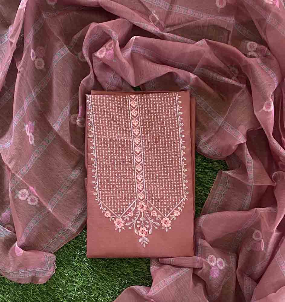 Daily Wear Semi Silk Churidar Materials Set (Unstitched) DC637-07