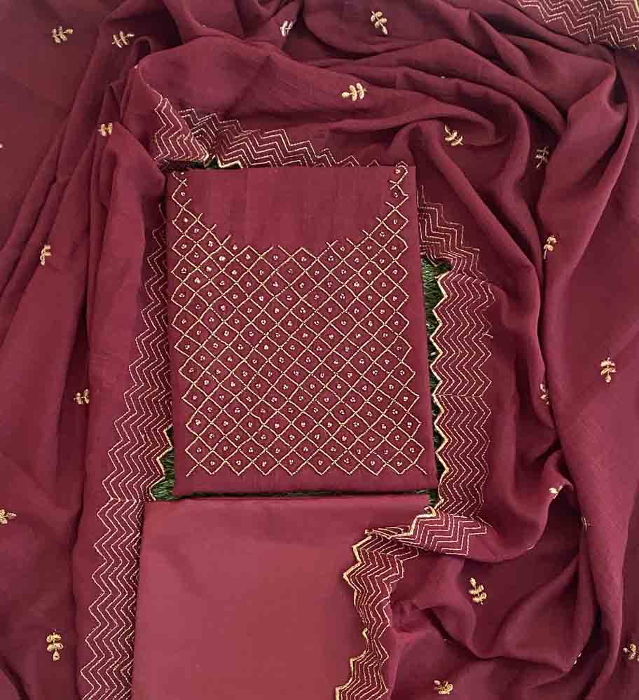 Unstitched Vichitra Silk Churidar Materials Set DC616-02
