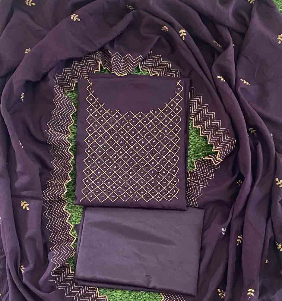 Unstitched Vichitra Silk Churidar Materials Set DC616-04