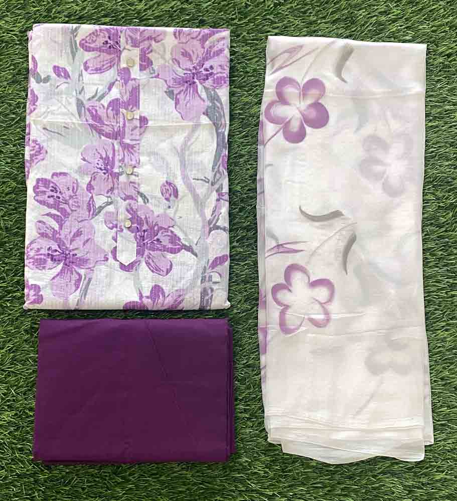 Beautiful Floral Print Cotton Churidar Materials Set DC660-06