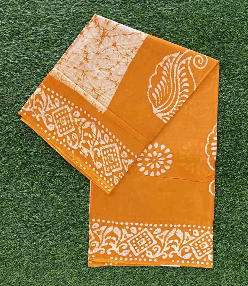Daily Wear Batik Print Cotton Saree DS714-02