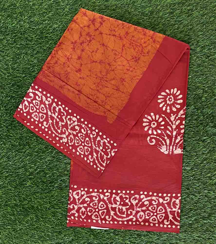 Daily Wear Batik Print Cotton Saree DS714-10