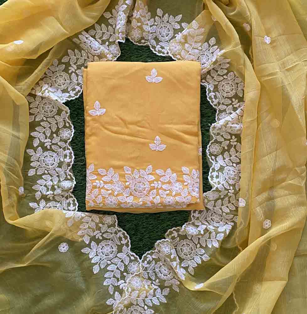 Crushed Organza Churidar Materials Set – Party Wear Churidar DC639-02