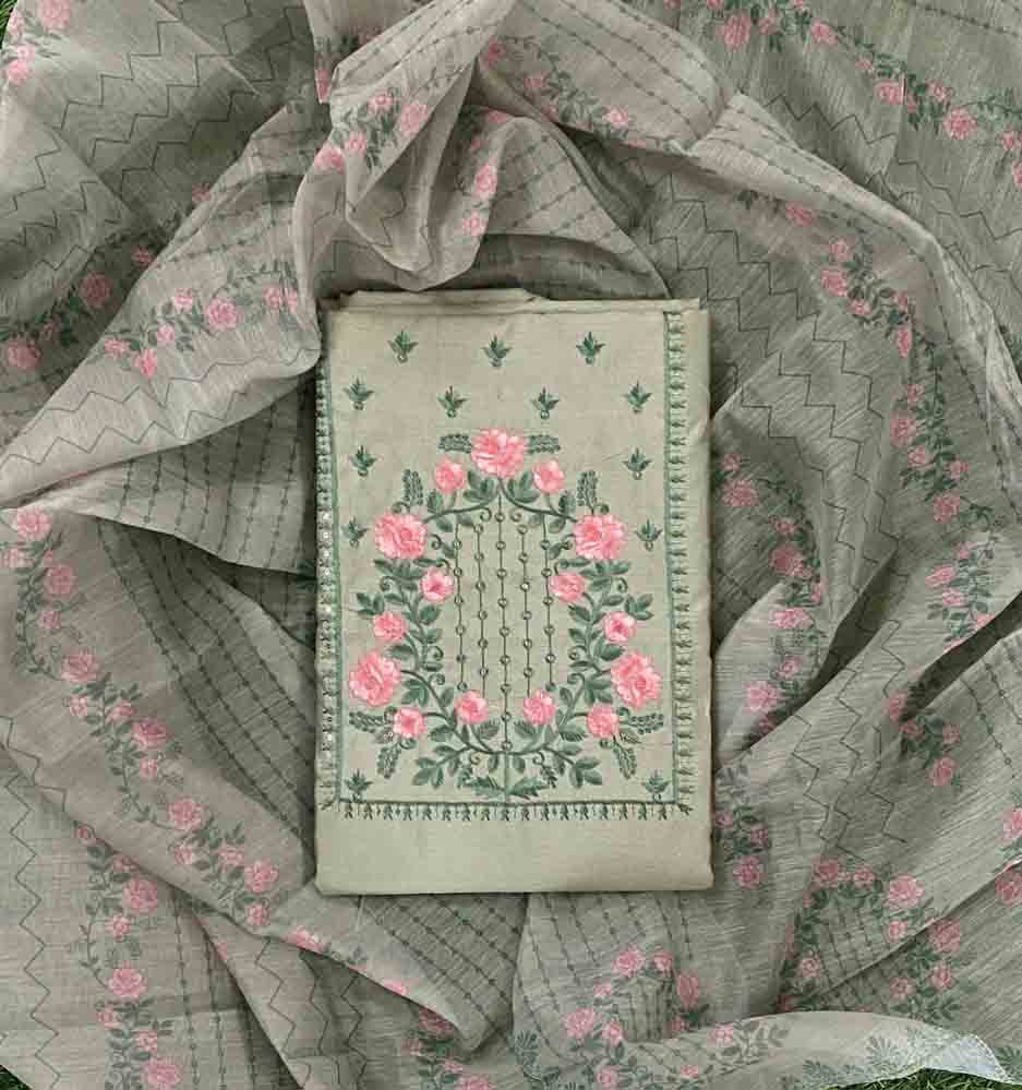 Daily Wear Semi Silk Churidar Materials Set (Unstitched) DC653-04