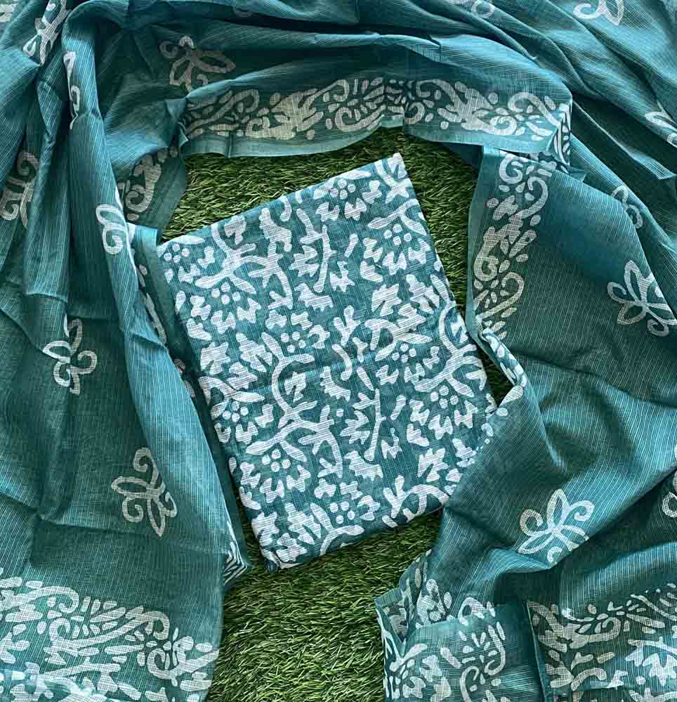 Batik Printed Net Kota Churidar Materials Set (Unstitched) DC659-06