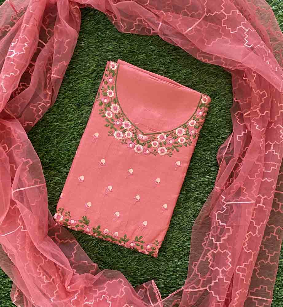 Daily Wear Semi Silk Churidar Materials Set (Unstitched) DC662-04