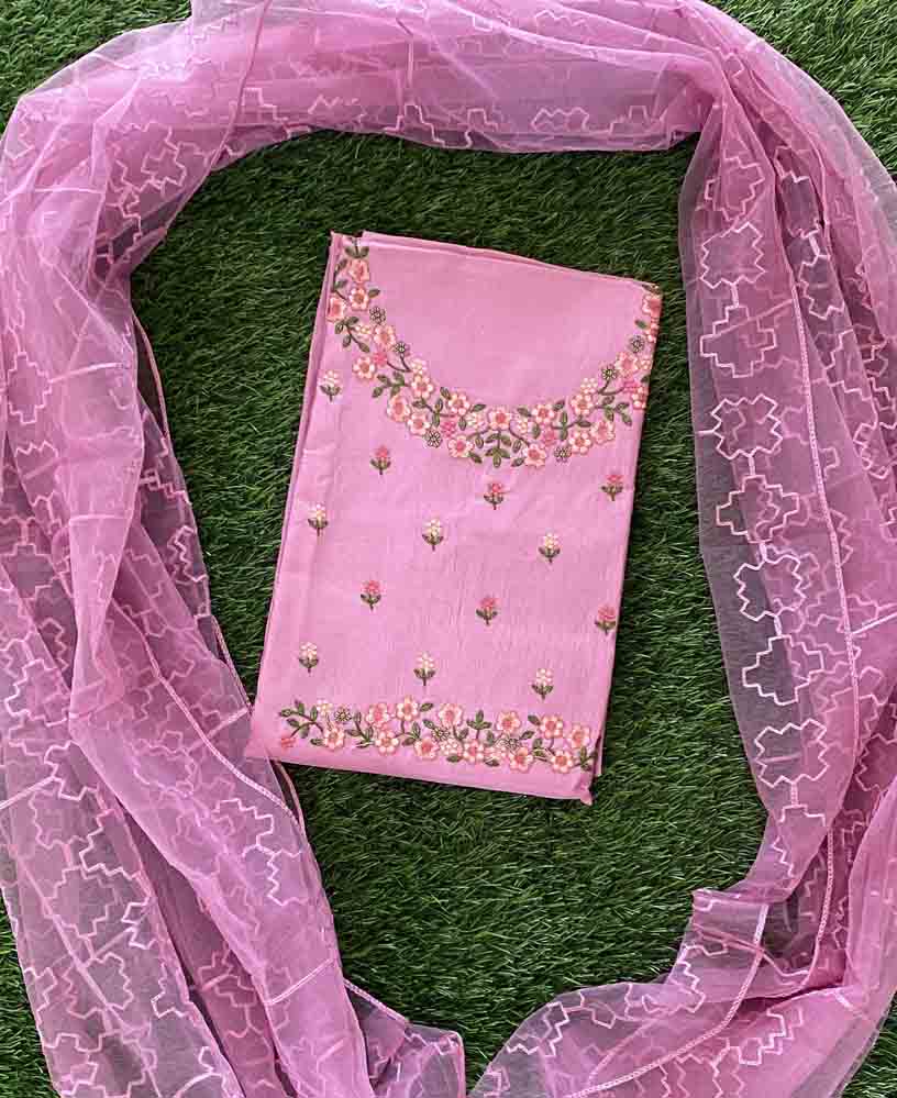 Daily Wear Semi Silk Churidar Materials Set (Unstitched) DC662-06