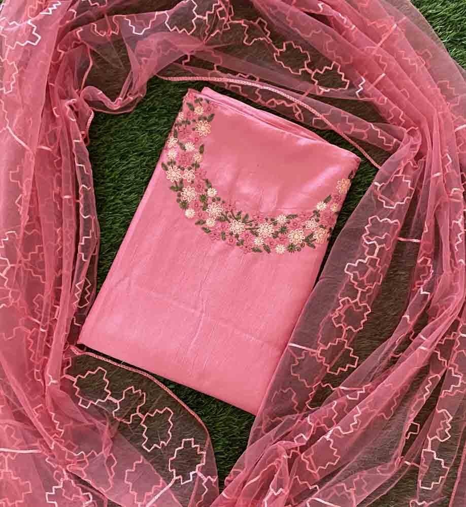Daily Wear Semi Silk Churidar Materials Set (Unstitched) DC662-10
