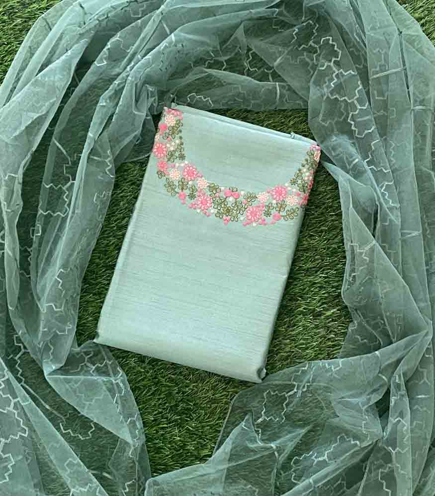 Daily Wear Semi Silk Churidar Materials Set (Unstitched) DC662-14