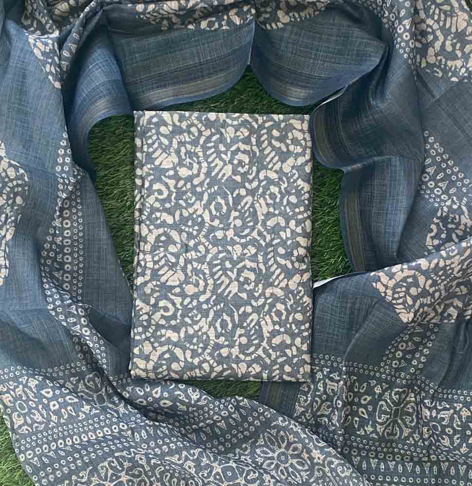 Batik Print Tissue Silk Churidar Materials Set DC681-11