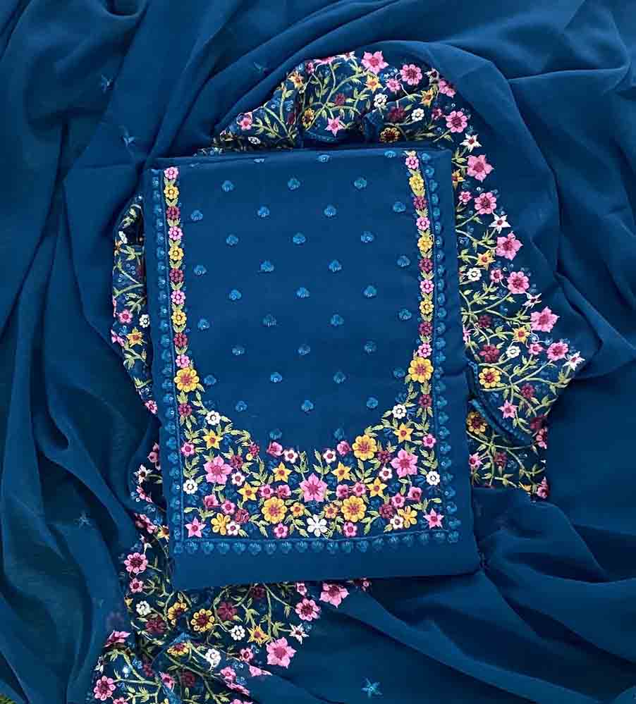 Embroidered Georgette Churidar Materials Set (Unstitched) DC675-01
