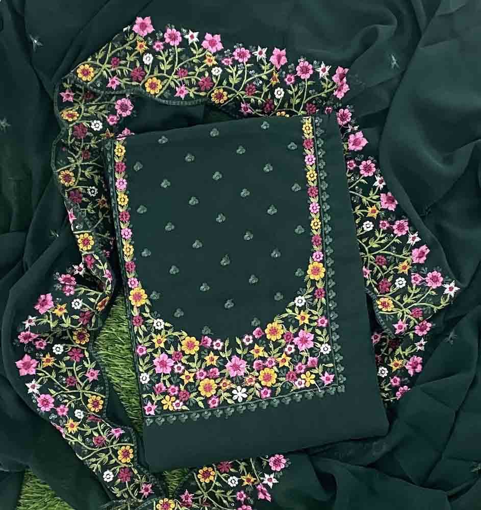 Embroidered Georgette Churidar Materials Set (Unstitched) DC675-03