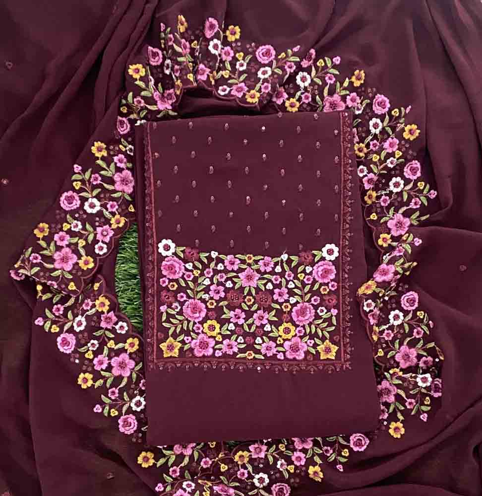 Embroidered Georgette Churidar Materials Set (Unstitched) DC675-05