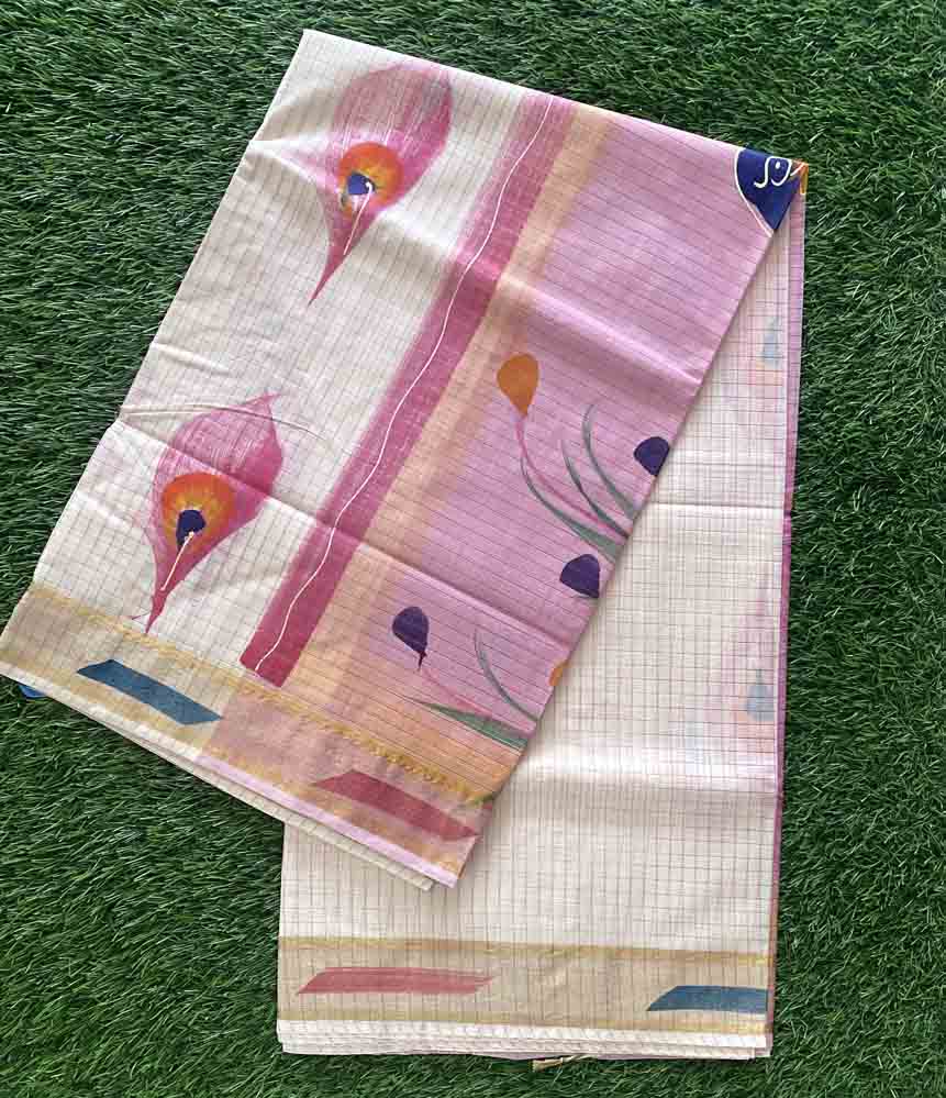 Brush Paint Cotton Set Saree DS730-12