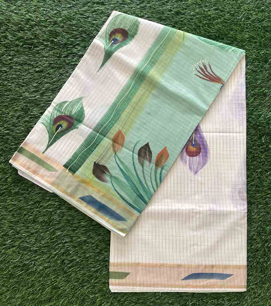 Brush Paint Cotton Set Saree DS730-14