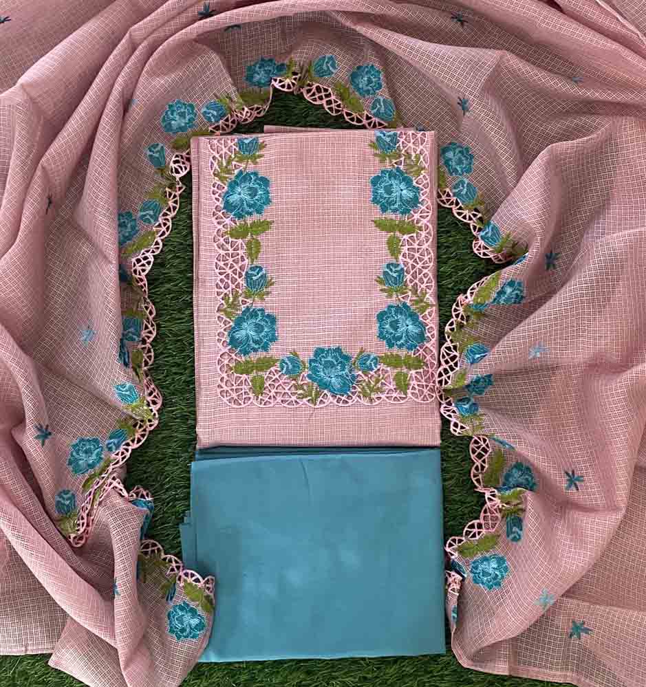 Silky Kota Churidar Materials Set with Cutwork Embroidery DC677-02