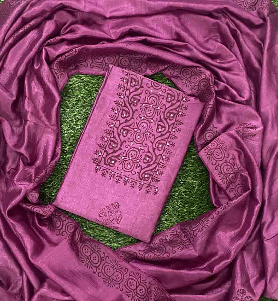 Vichitra Silk Churidar Materials Set (Unstitched) DC672-03