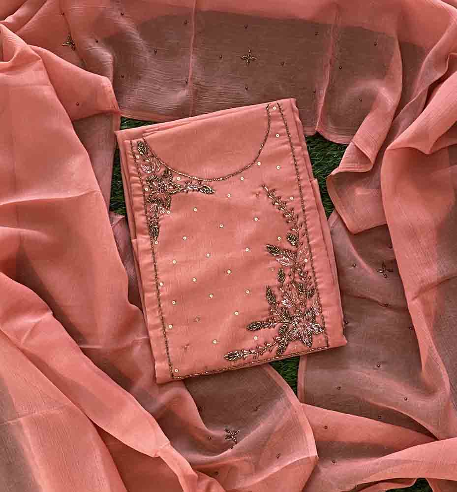 Hand Embroidered Crushed Churidar Materials Set DC704-08