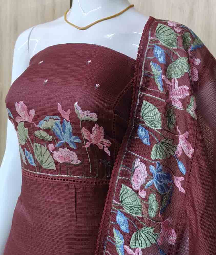 Embroidered Net Kota Churidar Materials Set DC698-06