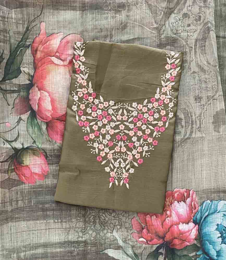 Daily Wear Semi Silk Churidar Materials Set (Unstitched) DC685-02