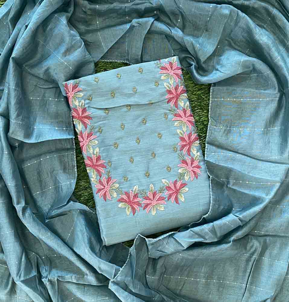 Daily Wear Semi Silk Churidar Materials Set (Unstitched) DC705-04