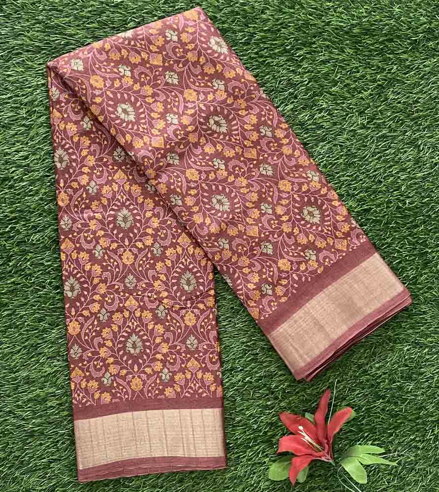 Beautiful Daily Wear Semi Silk Saree with Floral Print DS769-03