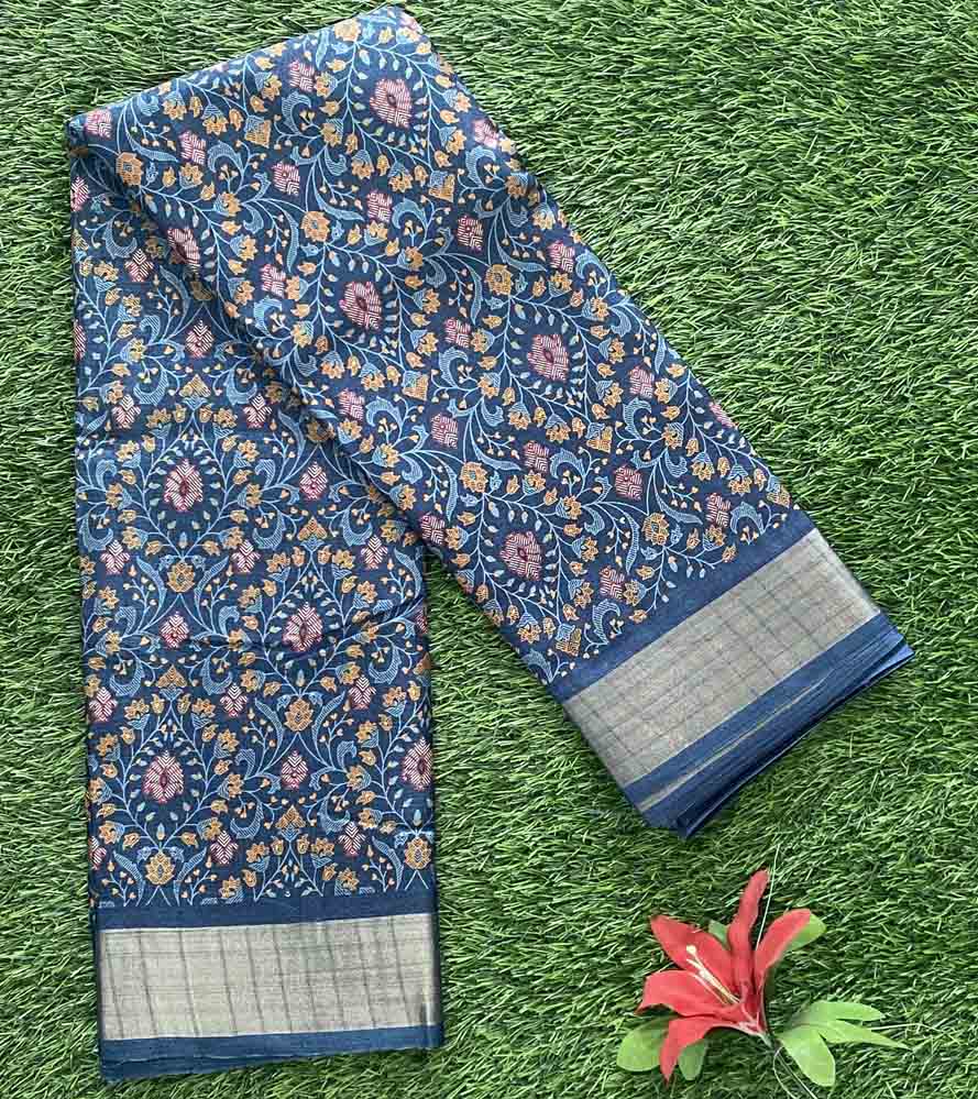 Beautiful Daily Wear Semi Silk Saree with Floral Print DS769-07