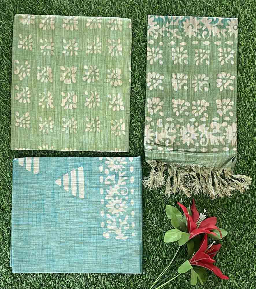 Batik Print Semi Tusser Churidar Materials Set DC696-02