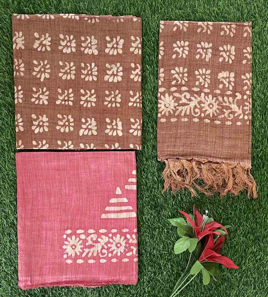 Batik Print Semi Tusser Churidar Materials Set DC696-04