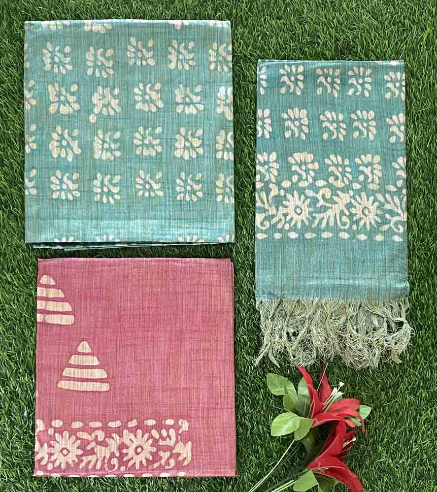 Batik Print Semi Tusser Churidar Materials Set DC696-06