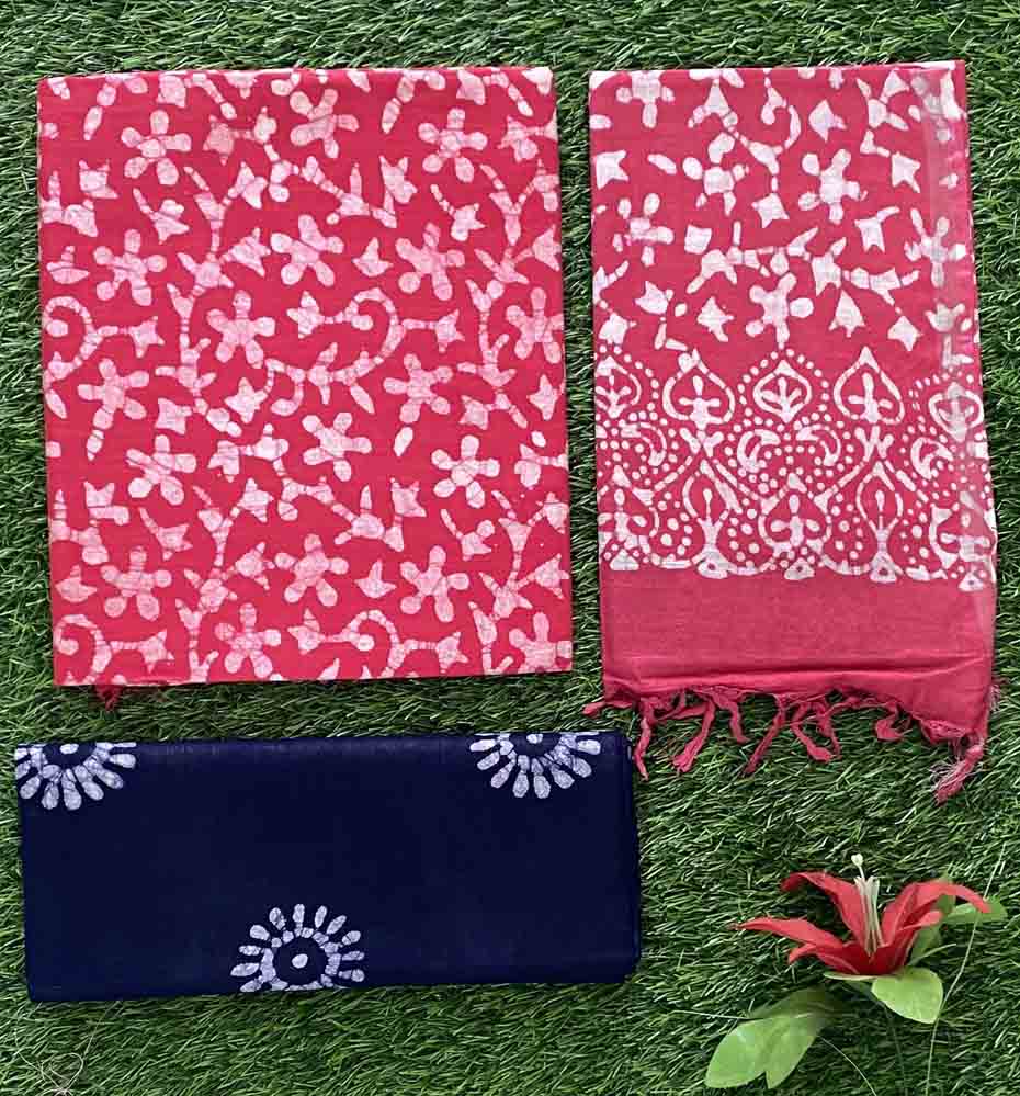 Batik Print Semi Tusser Churidar Materials Set DC711-03