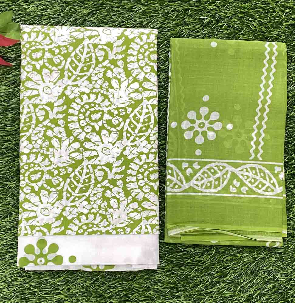 Batik Printed Cotton (Blended) Churidar Materials Set DC737-02