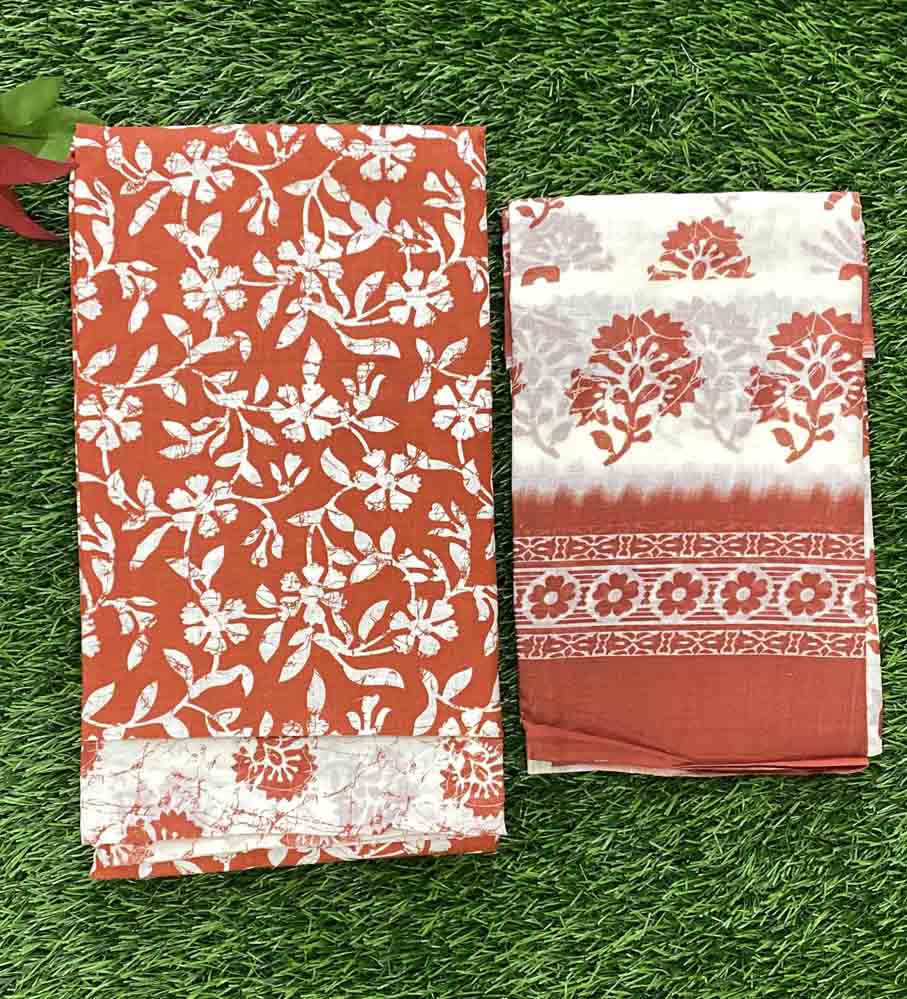 Batik Printed Cotton (Blended) Churidar Materials Set DC737-10