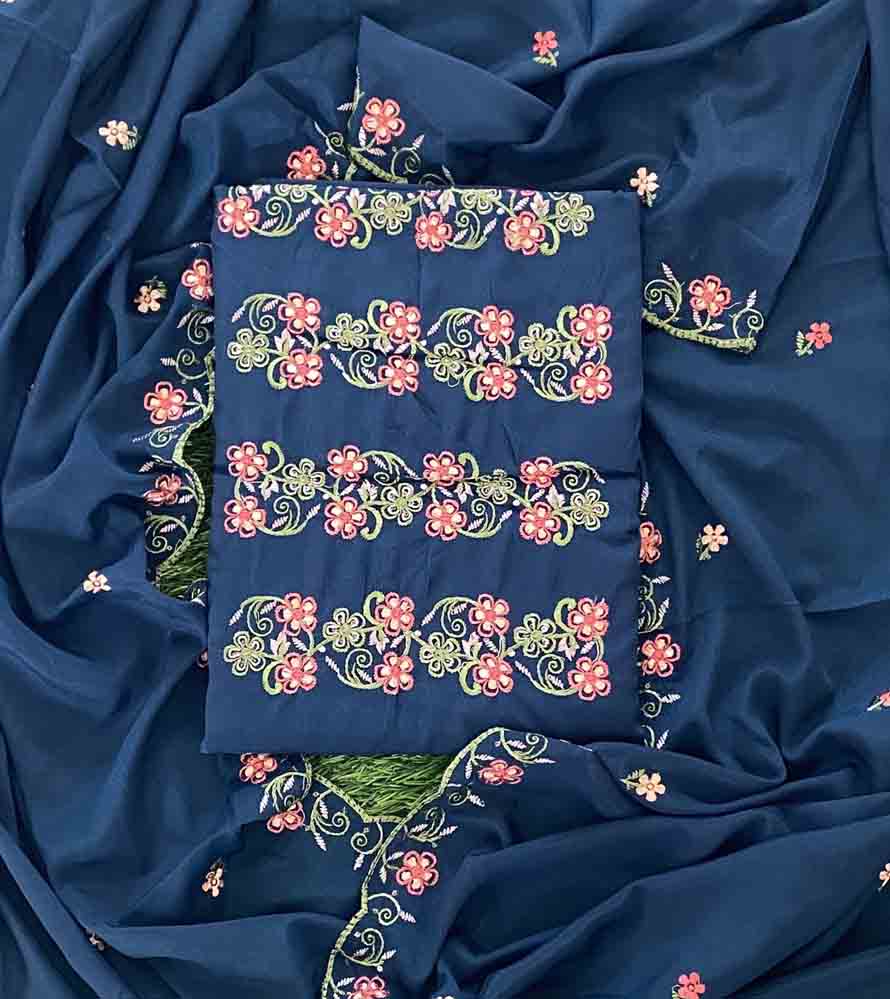 Embroidered Semi Silk Churidar Materials Set DC716-06