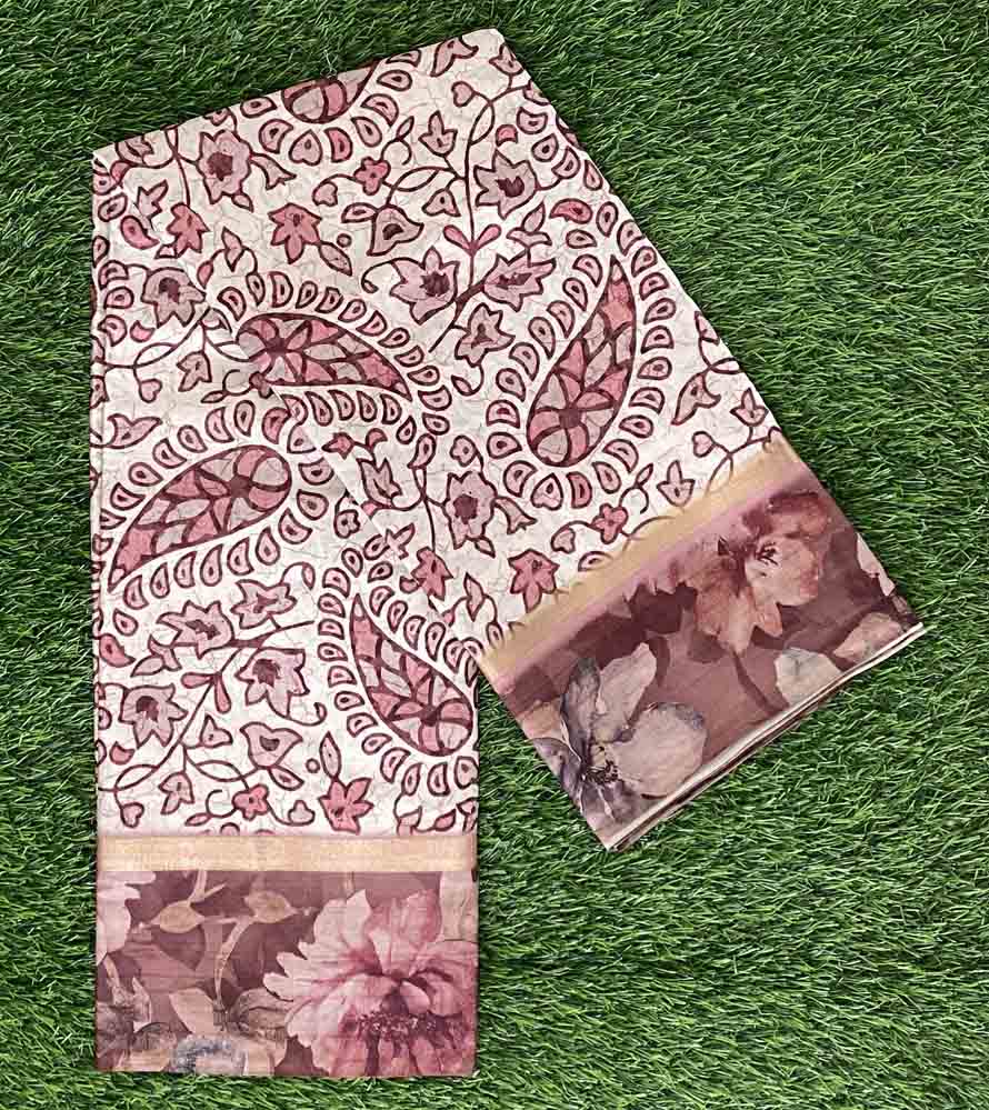 Digital Printed Semi Tusser Saree DS782-01