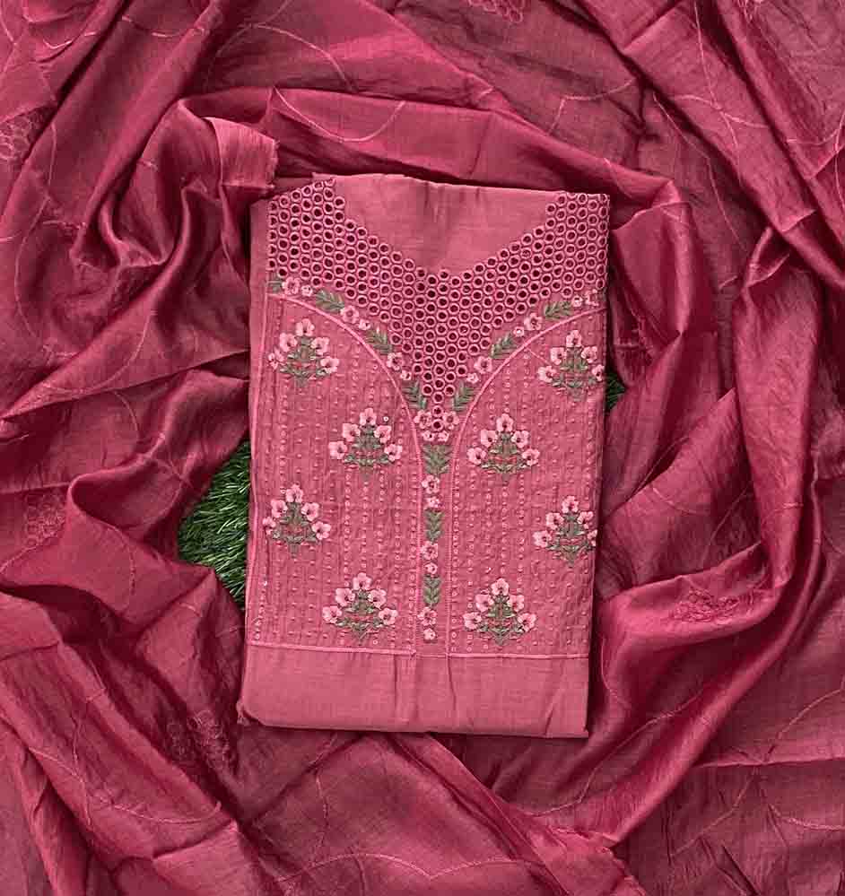 Daily Wear Semi Silk Churidar Materials Set (Unstitched) DC713-01