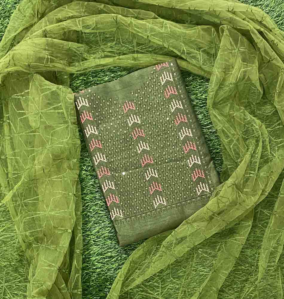 Daily Wear Semi Silk Churidar Materials Set DC740-04