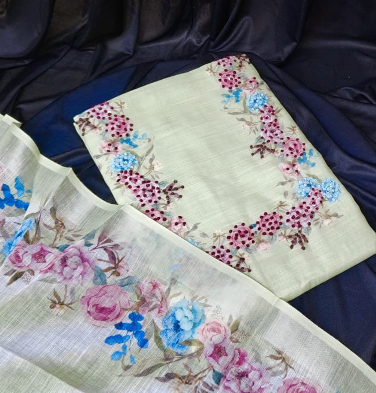 Beautiful Linen Churidar Materials Set (Unstitched) DC769-01