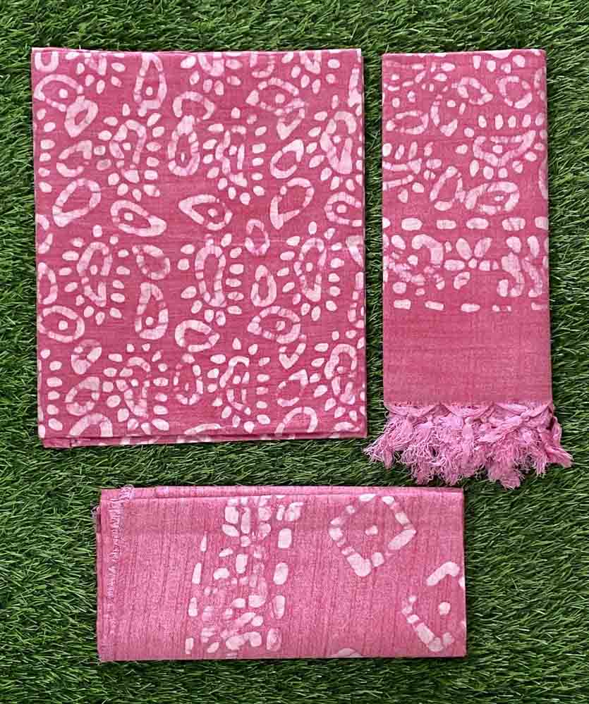 Semi Tusser Churidar Materials Set with Batik Print DC767-02