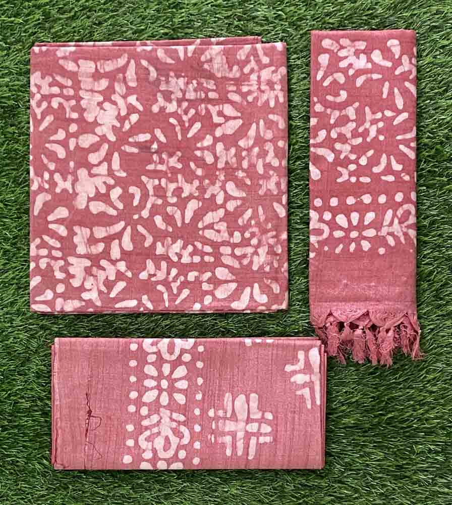 Semi Tusser Churidar Materials Set with Batik Print DC767-07