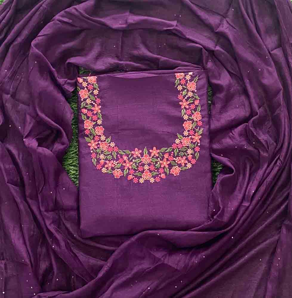 Vichitra Silk Churidar Materials Set (Unstitched) DC768-06