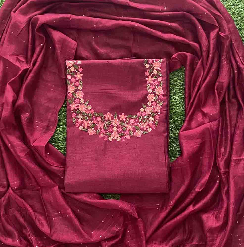 Vichitra Silk Churidar Materials Set (Unstitched) DC768-07