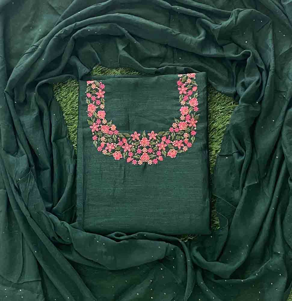 Vichitra Silk Churidar Materials Set (Unstitched) DC768-10