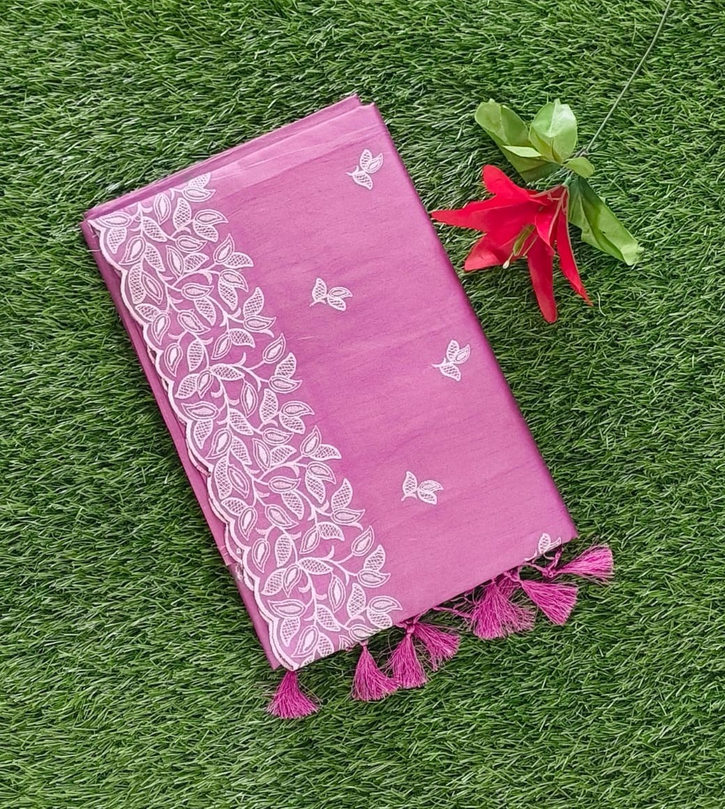 Beautiful Art Silk Saree with Embroidery Work DS834